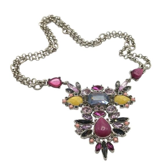 Rhinestone Pendant Necklace, Two Lengths, Double Lobster Clasps, 31" or 16" - Picture 2 of 11